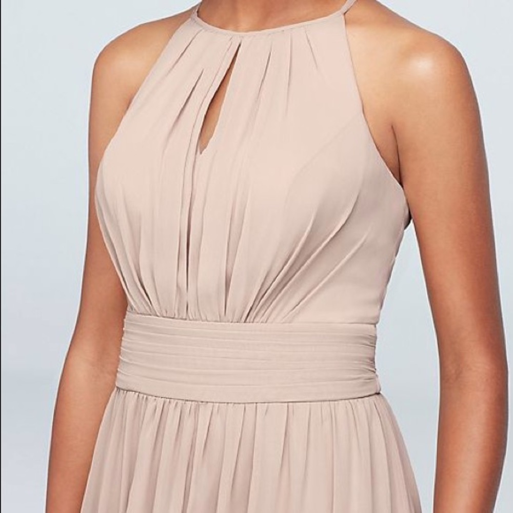 High neck chiffon bridesmaid dress - David’s Br.